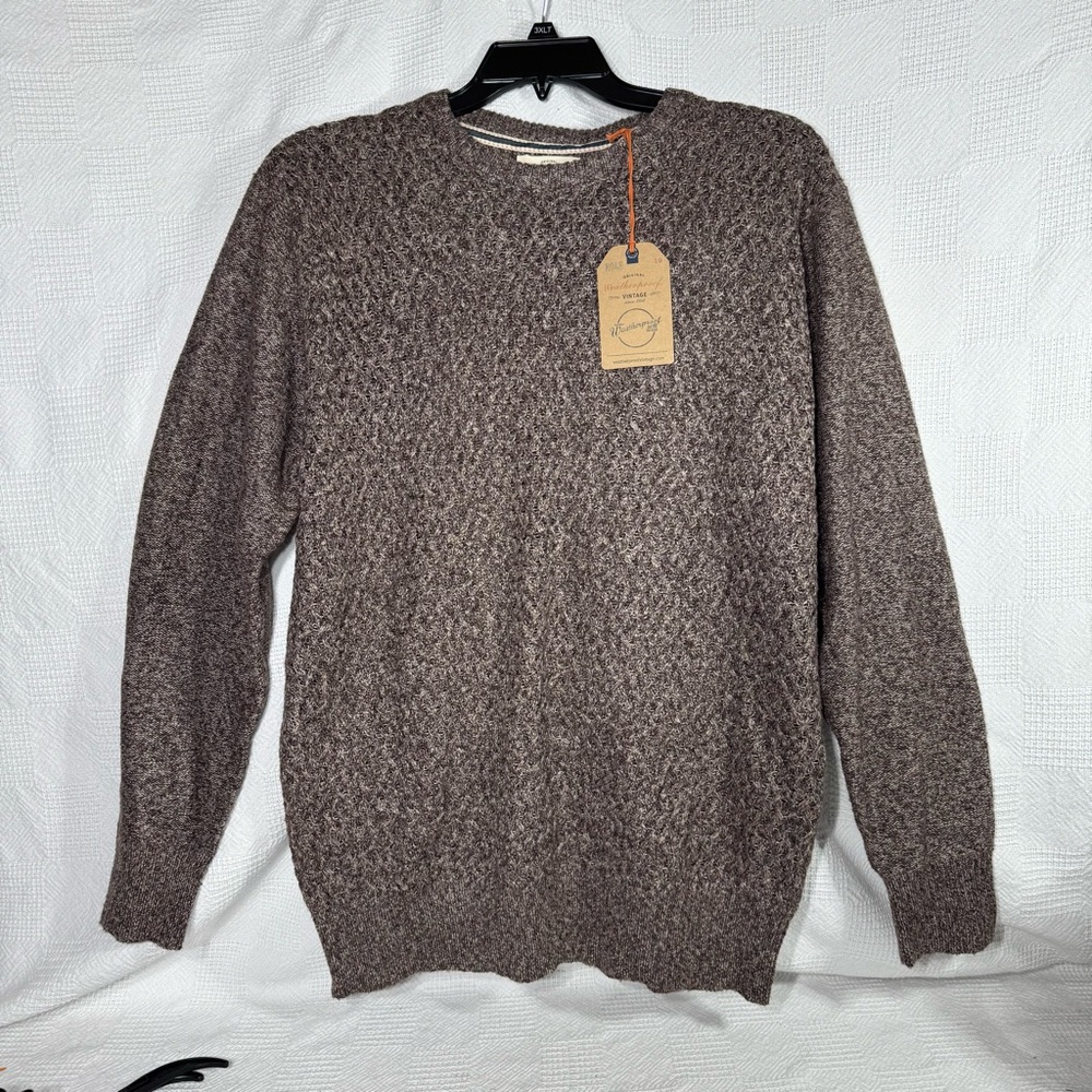 Weatherproof Men's‎ Textured Brown Crewneck Sweater NWT Size XL